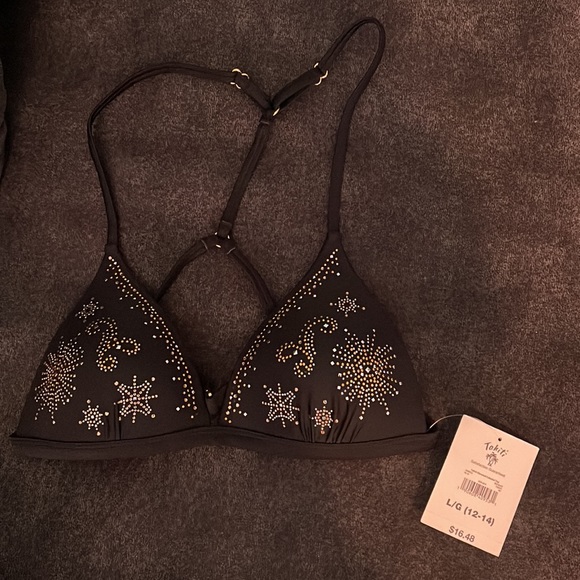 NWT: Black, Gold and Silver Two piece Tahiti Swim suit👙🖤 - Picture 3 of 12